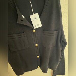 Black Cardigan with gold Buttons